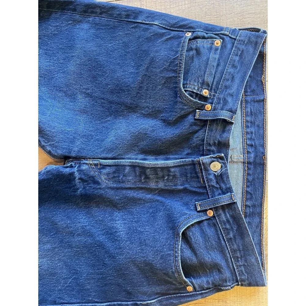 Levi's Men's 501 34x30 Original Straight Fit Jeans - Dark/ Indigo Medium Wash